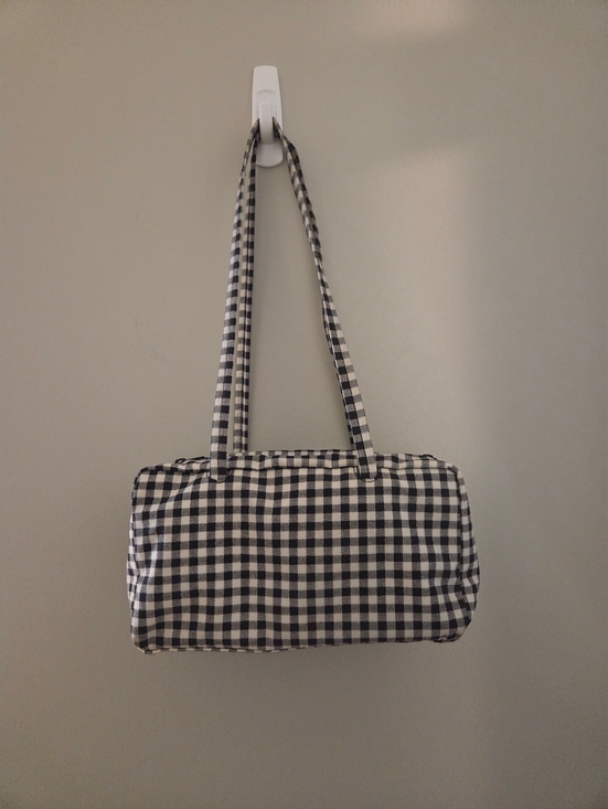 BAGGU Handbags - Baggu Black and White Gingham Bowler Bag (Small)